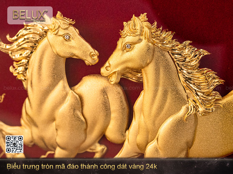 Biểu Trưng Tròn Mã Đáo Thành Công Dát Vàng 24k